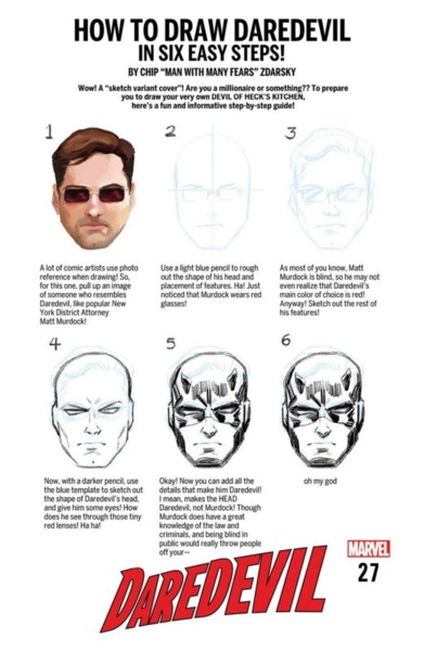 DAREDEVIL HOW TO DRAW VARIANT CVR